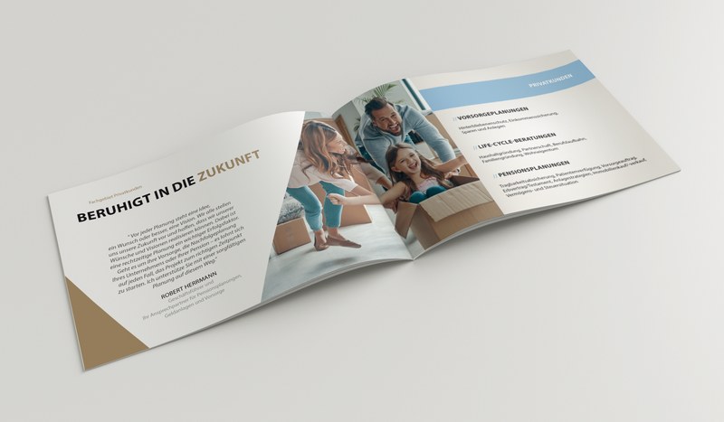 Innenseiten der neu gestalteten VisionProject-Unternehmensbroschüre