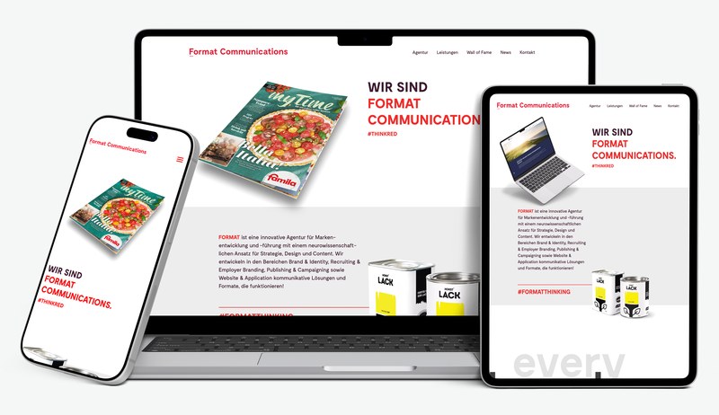 Agenturwebsite für Kommunikationsberatung für Format Communications