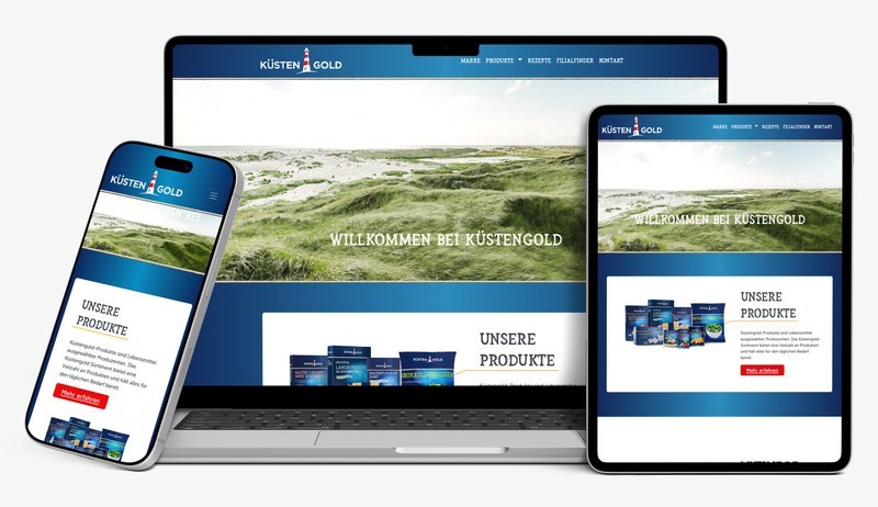 Produktportal für die Lebensmittelmarke Küstengold für Küstengold