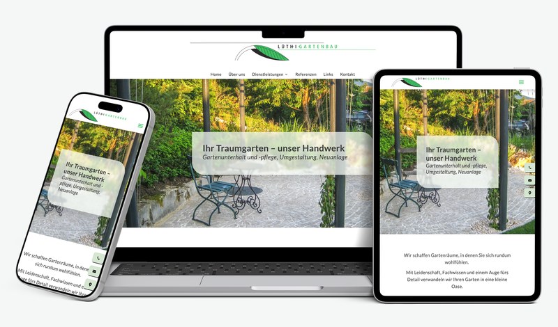 Moderner Webauftritt für Garten- & Landschaftsbau Referenzbild