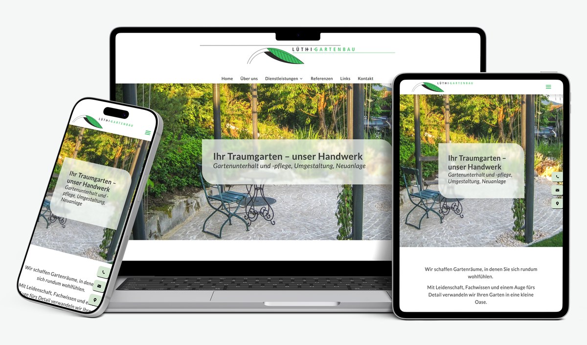Moderner Webauftritt für Garten- & Landschaftsbau für Lüthi Gartenbau