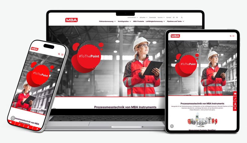 B2B-Produktkatalog für Füllstand-Messtechnik für MBA Instruments