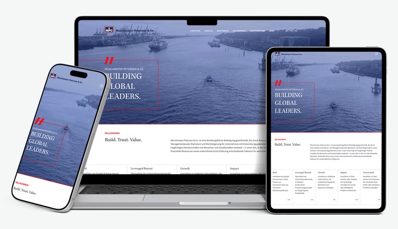 Corporate Website der Münchmeyer Petersen & Co. Holding für MPC Münchmeyer Petersen & Co.